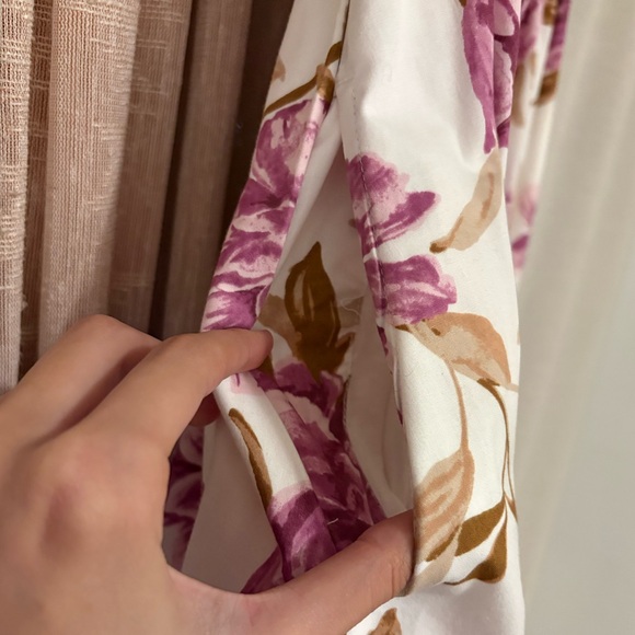 Abercrombie & Fitch Floral Puff Sleeve Midi Dress XS - Picture 8 of 8